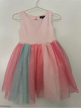 Zunie Glitter Tulle Party Dress Girls 3T Pink Blue NWOT